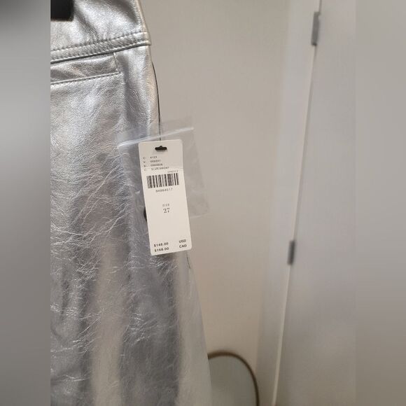 Anthropologie The Ettie High-Rise Crop Wide-Leg Pants by Maeve: Metallic 27 new - Picture 3 of 10